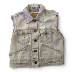 Vintage Levi’s Thrashed Distressed Denim Vest | Fits Small